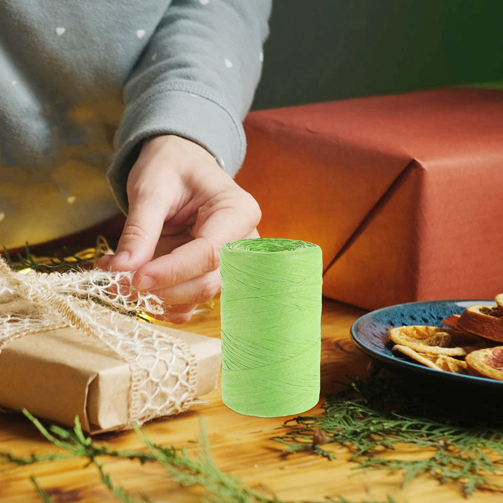Colored Raffia Paper String Fl - огляд і ціна Papercraft Supply Ribbon