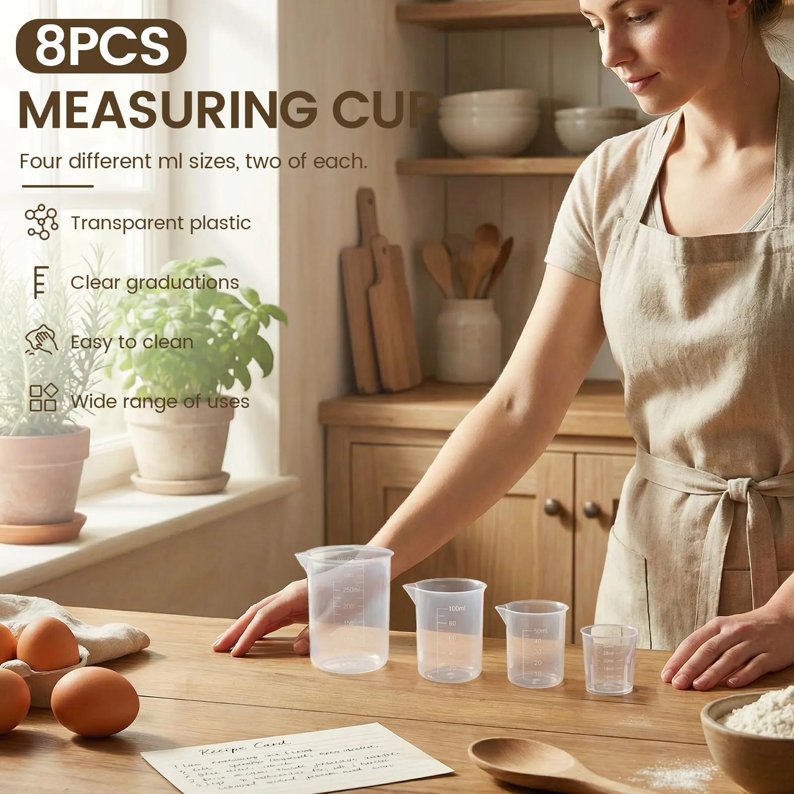 8 Pcs Plastic Measuring Cup Se - огляд і ціна Plastic Cup 50Pcs