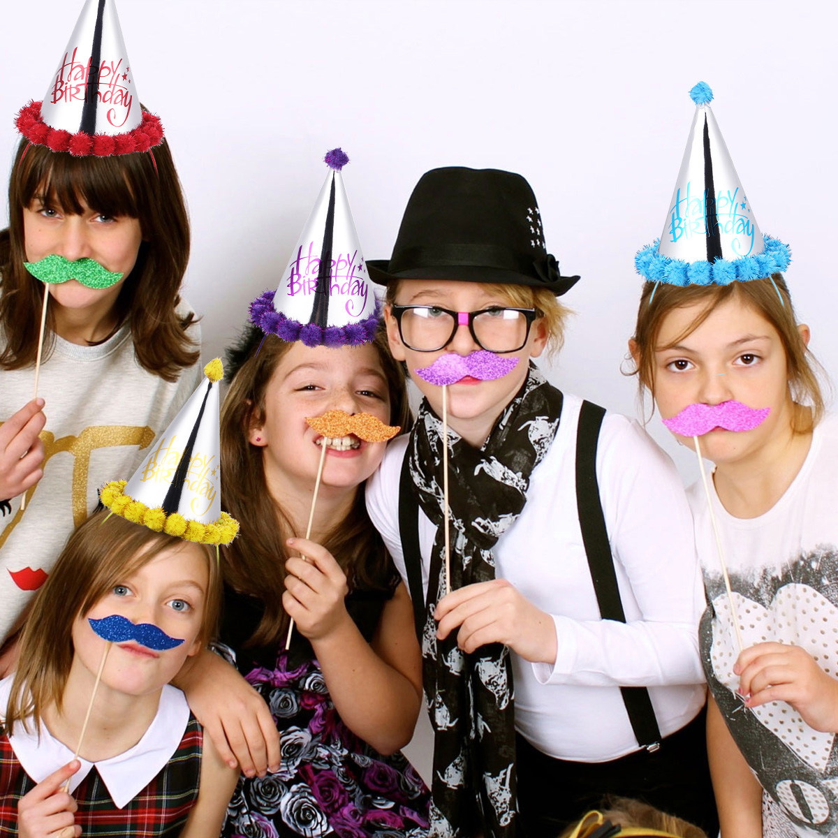 5Pcs Laser Paper Birthday Hats - огляд і ціна Party Hat Cone
