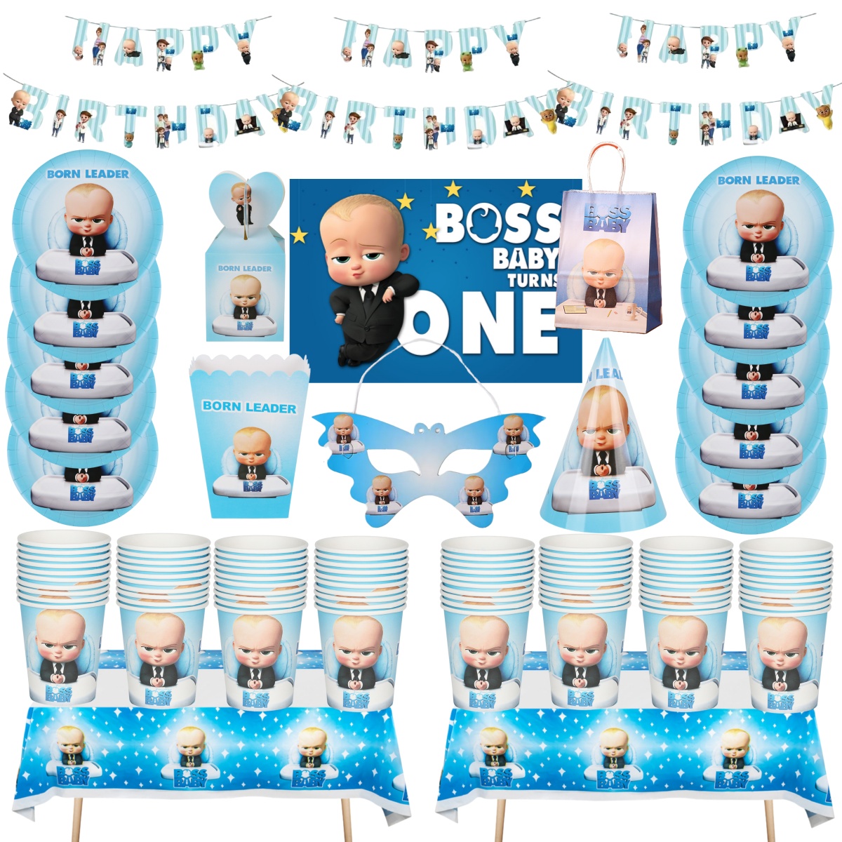 Cute Little Boss Party Supplie - огляд і ціна Table Cloth Disposable