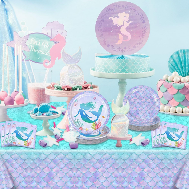 Mermaid Tablecloth -Mermaid Bi - огляд і ціна Table Cloth Disposable