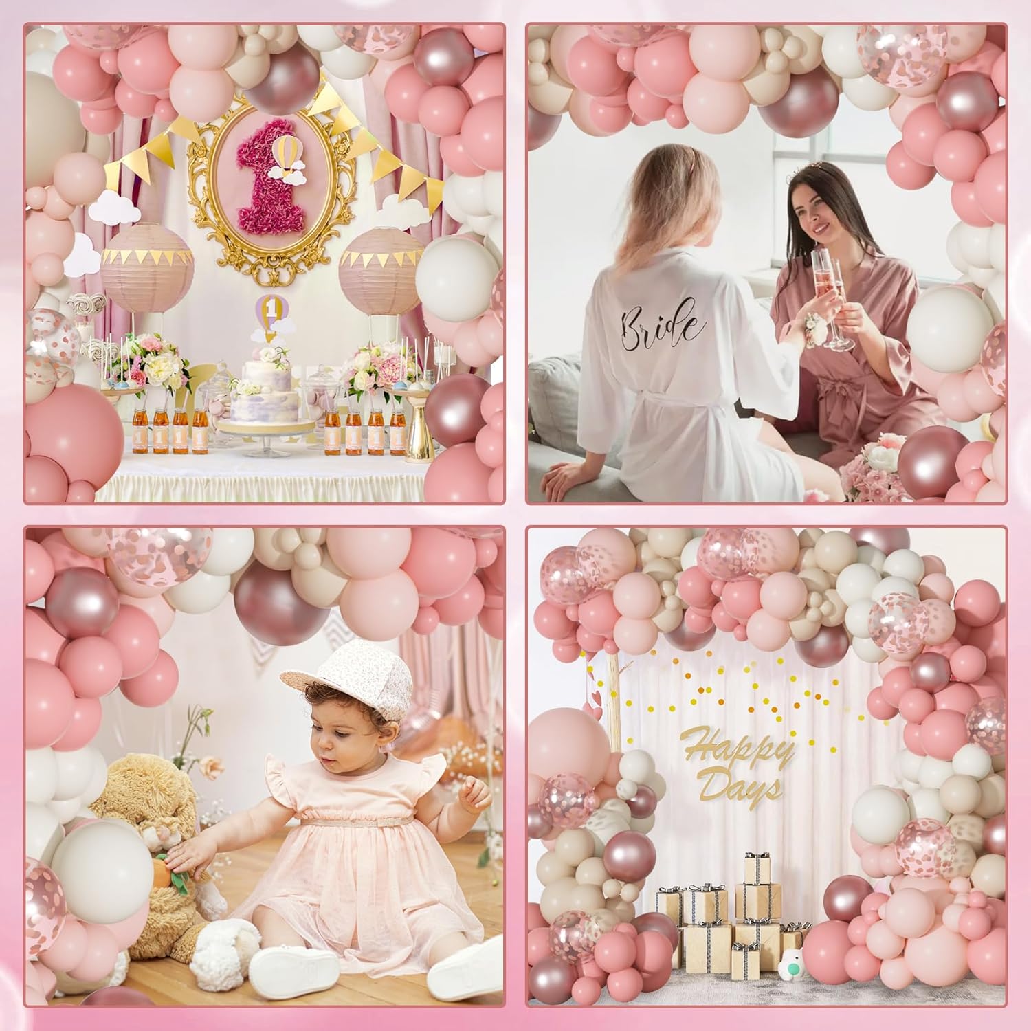 Boho Pink Balloon Arch Garland - огляд і ціна Balloon Arch Kit