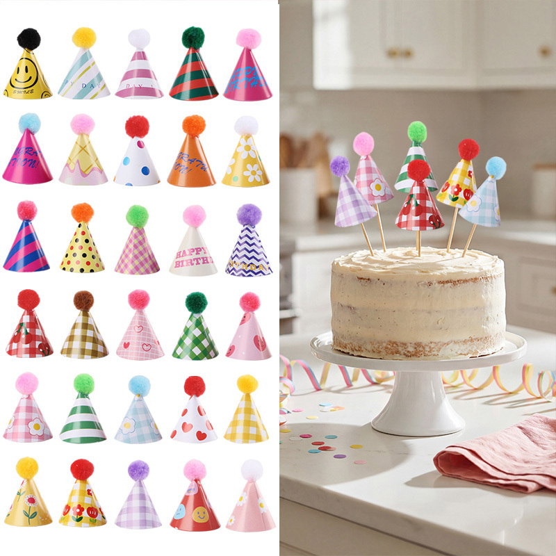 15/30Pcs Mini Party Hats Cake  - огляд і ціна Party Hat Cone