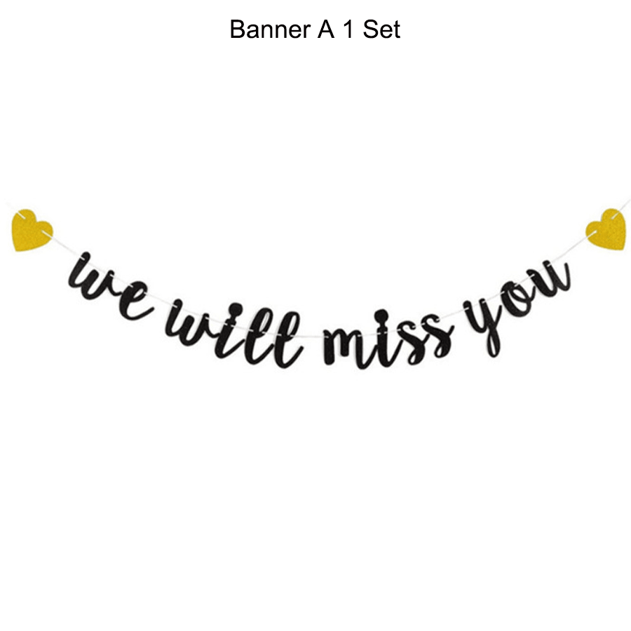 We Will Miss You Banner, Black - огляд і ціна Party Banner Gold