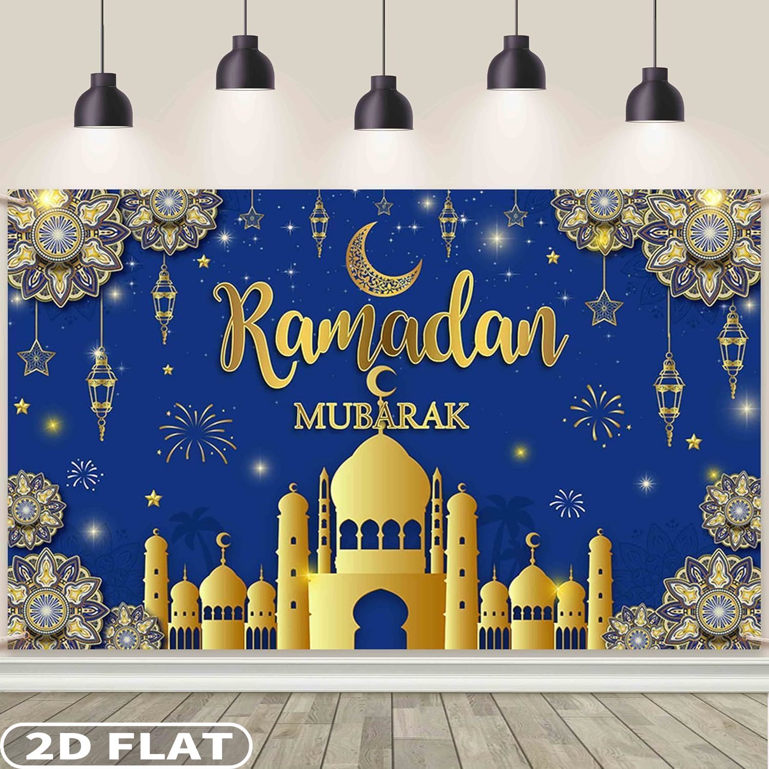 2D FLAT 1pc Ramadan Mubarak Fe - огляд і ціна Party Banner Gold