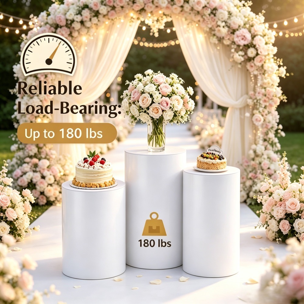 3/5Pcs White Cylinder Pedestal - огляд і ціна Event Support