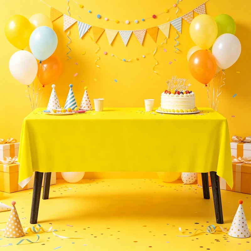 Yellow Tablecloth Napkin Set P - огляд і ціна Table Cloth Disposable