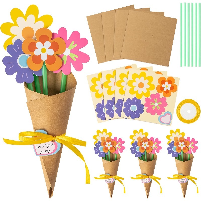 100Pcs DIY Flower Bouquet Kit  - огляд і ціна Papercraft Supply Ribbon