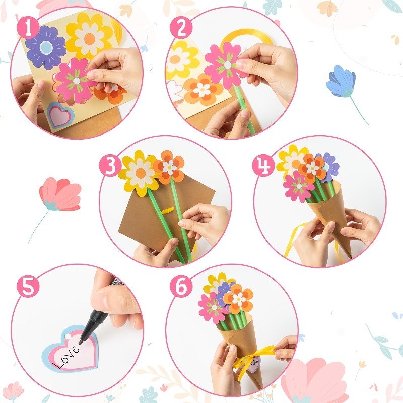 100Pcs DIY Flower Bouquet Kit  - огляд і ціна Papercraft Supply Ribbon