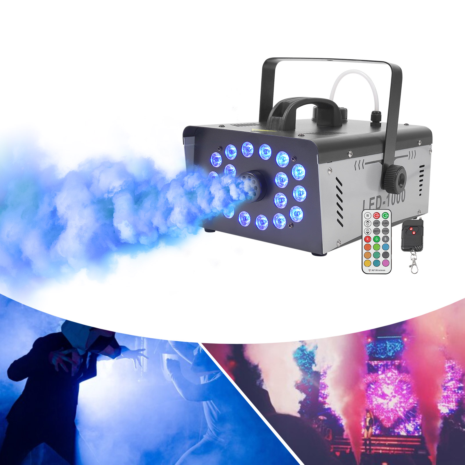 Smoke Machine 1000W 18 LED Sta - огляд і ціна Event Party Dj