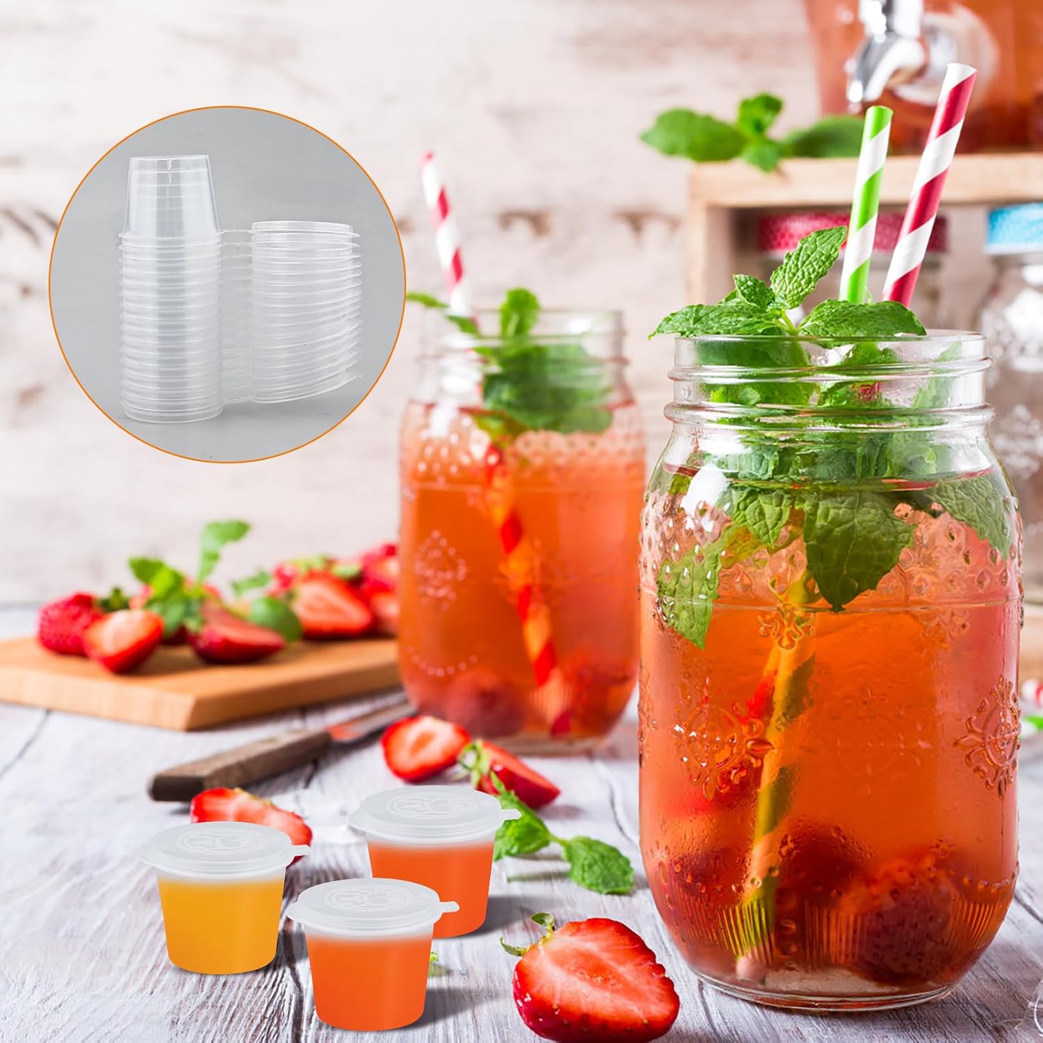 Disposable Clear Plastic Sauce - огляд і ціна Plastic Cup 50Pcs