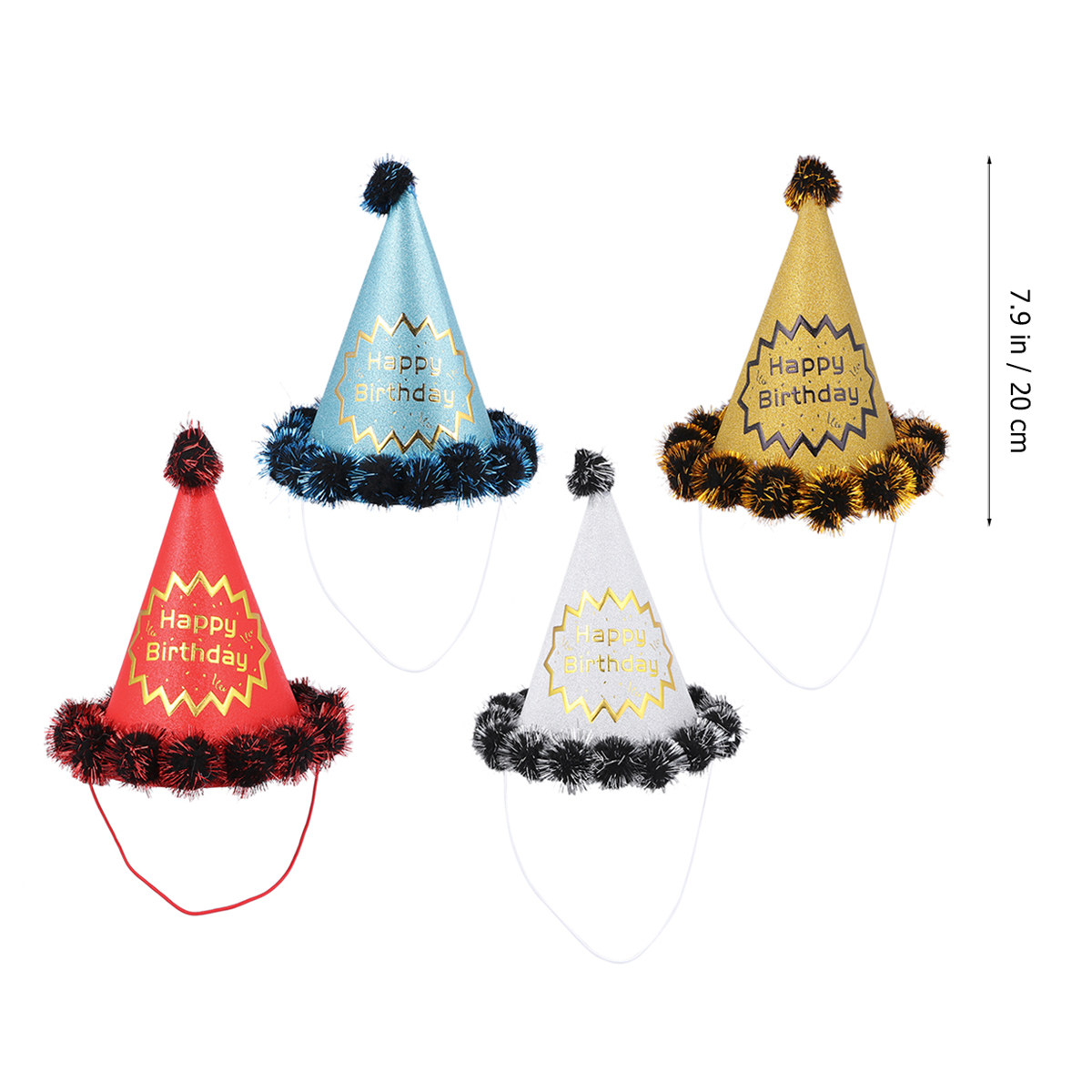 4pcs Glitter Birthday Hats Shi - огляд і ціна Party Hat Cone