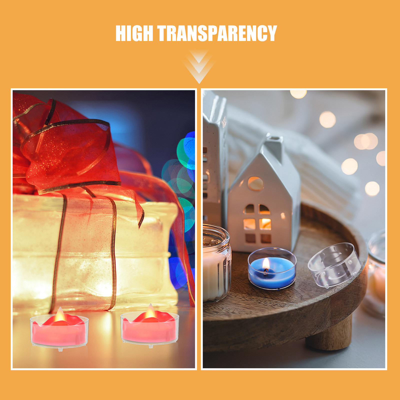 50Pcs Clear Plastic Tea Light  - огляд і ціна Plastic Cup 50Pcs