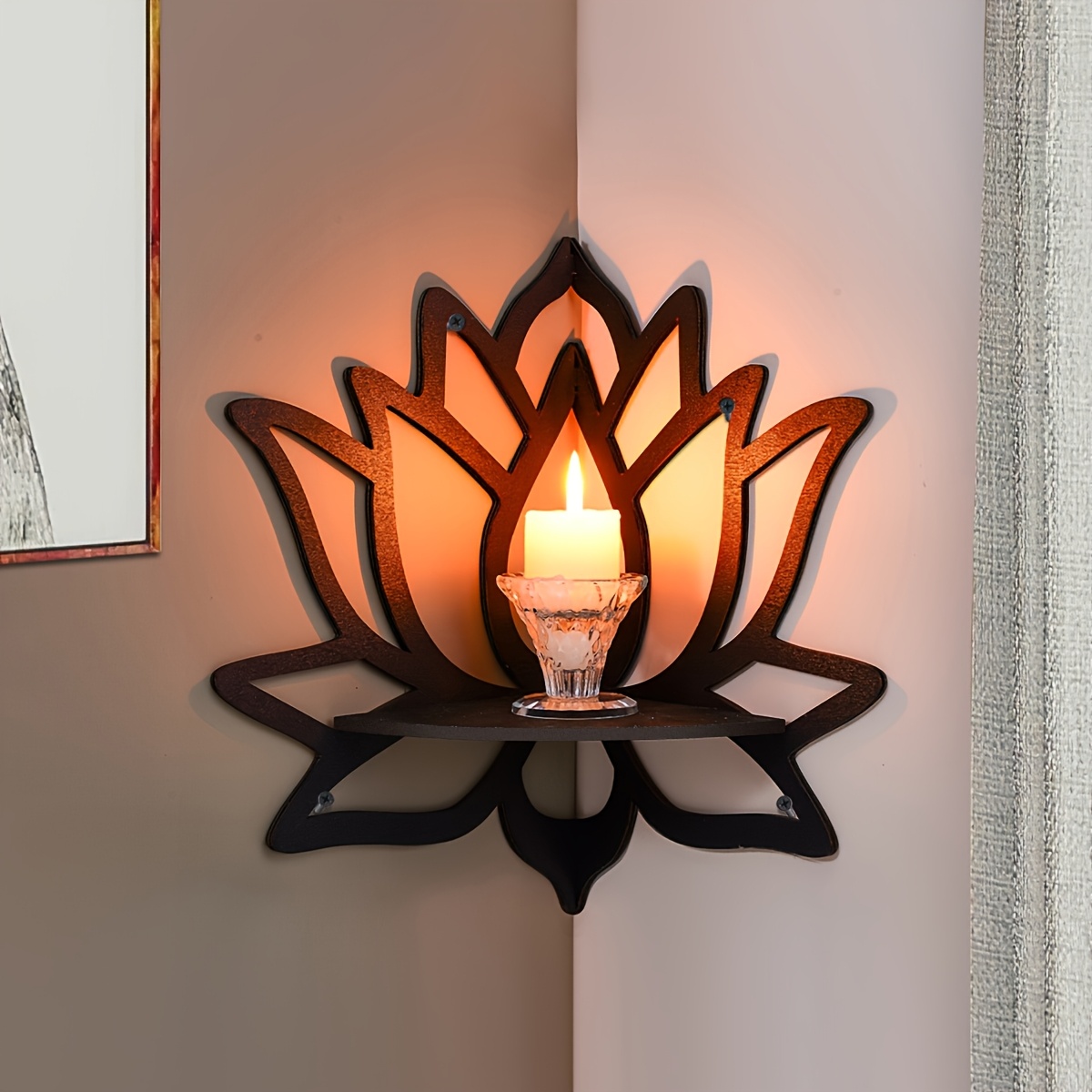 Lotus Corner Floating Shelf, H - огляд і ціна Flower Wall Panel