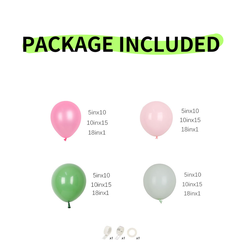 107Pcs Hot Pink Green Balloons - огляд і ціна Balloon Arch Kit