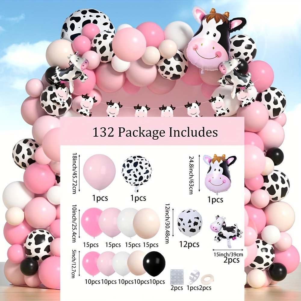 132PCS Cow Balloon Wreath Arch - огляд і ціна Balloon Arch Kit